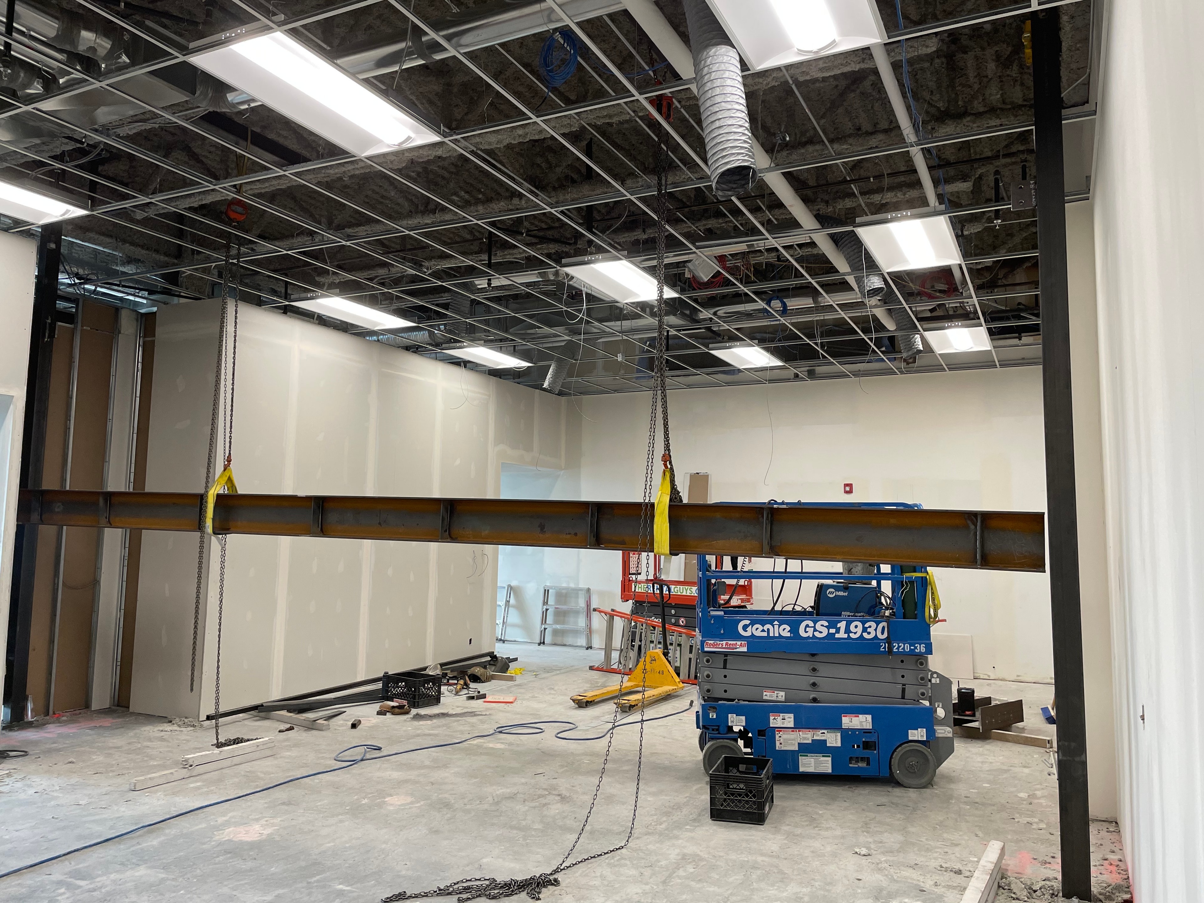 Interior Steel Beam Installation